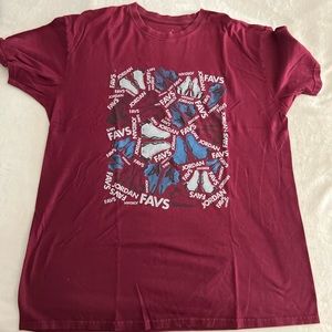 Jordan Favs Graphic T Shirt Used Xl Maroon-Red-Burgandy Dark Red
